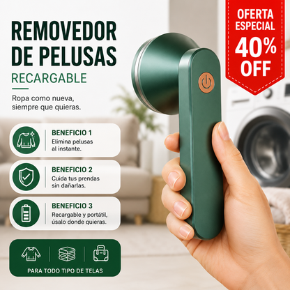 QUITAPELUSAS ELÉCTRICO RECARGABLE - Deja tu ropa como nueva