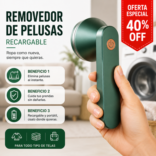 QUITAPELUSAS ELÉCTRICO RECARGABLE - Deja tu ropa como nueva