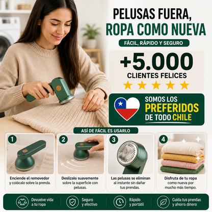 QUITAPELUSAS ELÉCTRICO RECARGABLE - Deja tu ropa como nueva